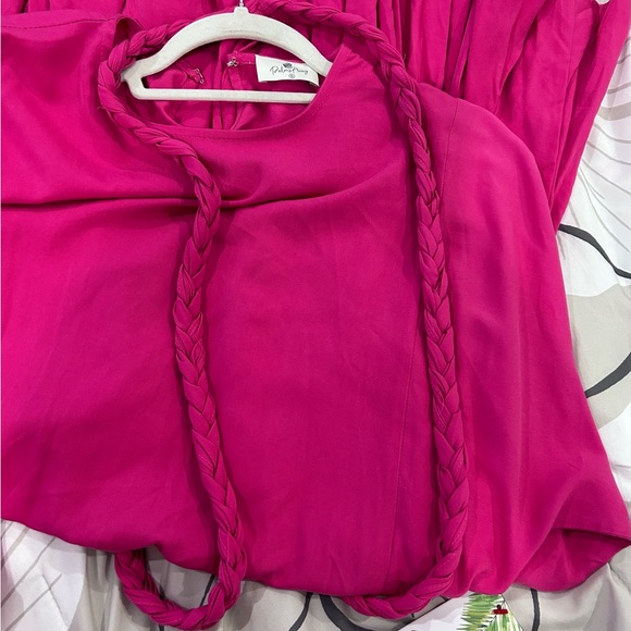 PALMS AWAY by RED DRESS • Bright Pink Long Sleeve Dress • sz Small - Picture 5 of 9